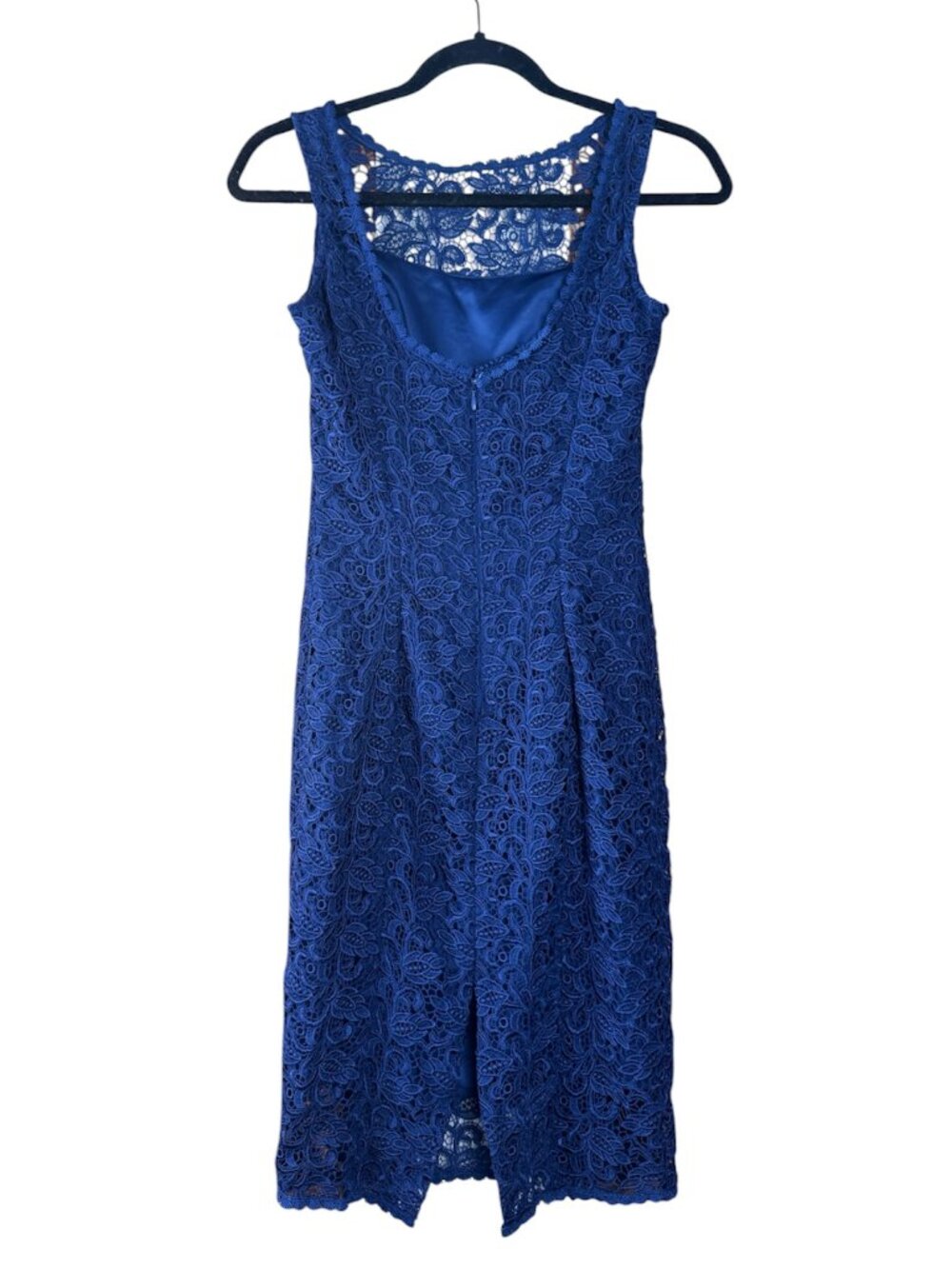 White House Black Market Lace Sheath Midi Dress Navy Women's Size 00 - Picture 6 of 9